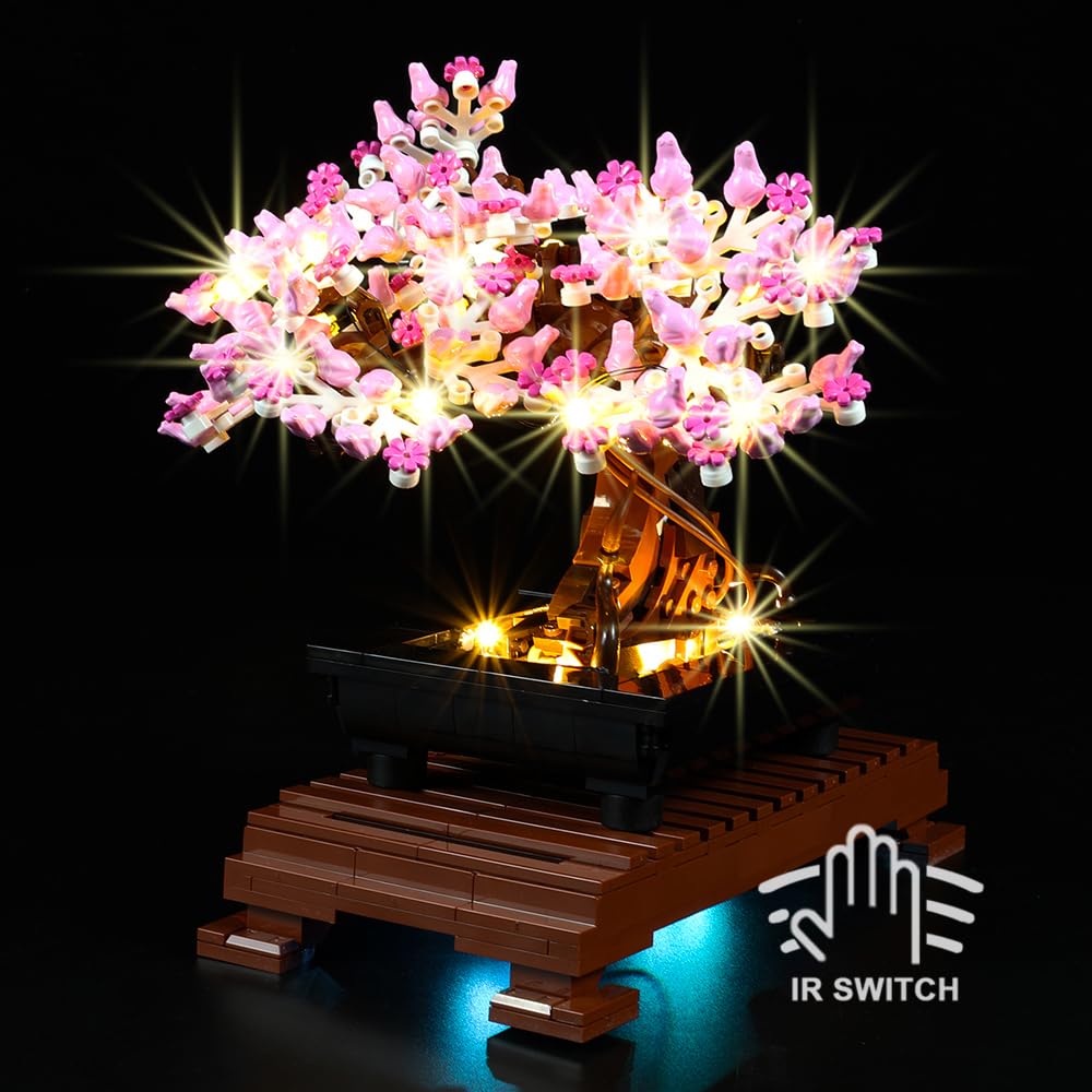 Kyglaring LED Lighting kit for Lego Bonsai Tree 10281 Building Kit - with IR Switch Compatible with Bonsai Tree Lego Set - Not Include The Model (Standard Version)