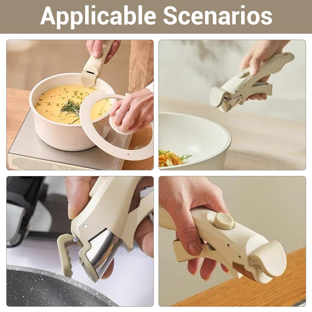Manico per Pentole, Maniglia Rimovibile per Pentola Universale, Maniglie Anti Scottatura per Padella, Wok, Casseruola