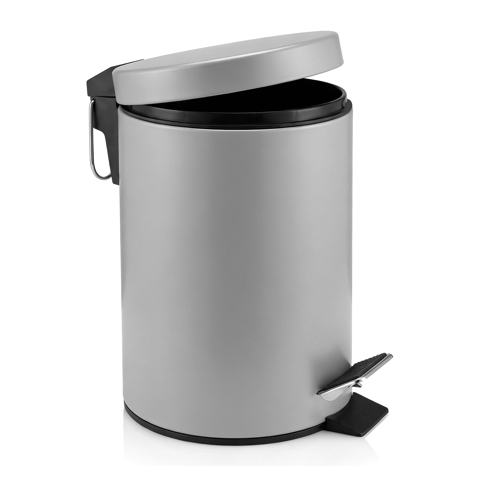 Crystals 3L Small Pedal Bin – Compact Rubbish Waste Stainless Steel Bin for Bathroom, Kitchen & Toilet – Hands-Free Close Lid, Durable & Easy to Clean – Ideal for Home & Office Use (Grey)
