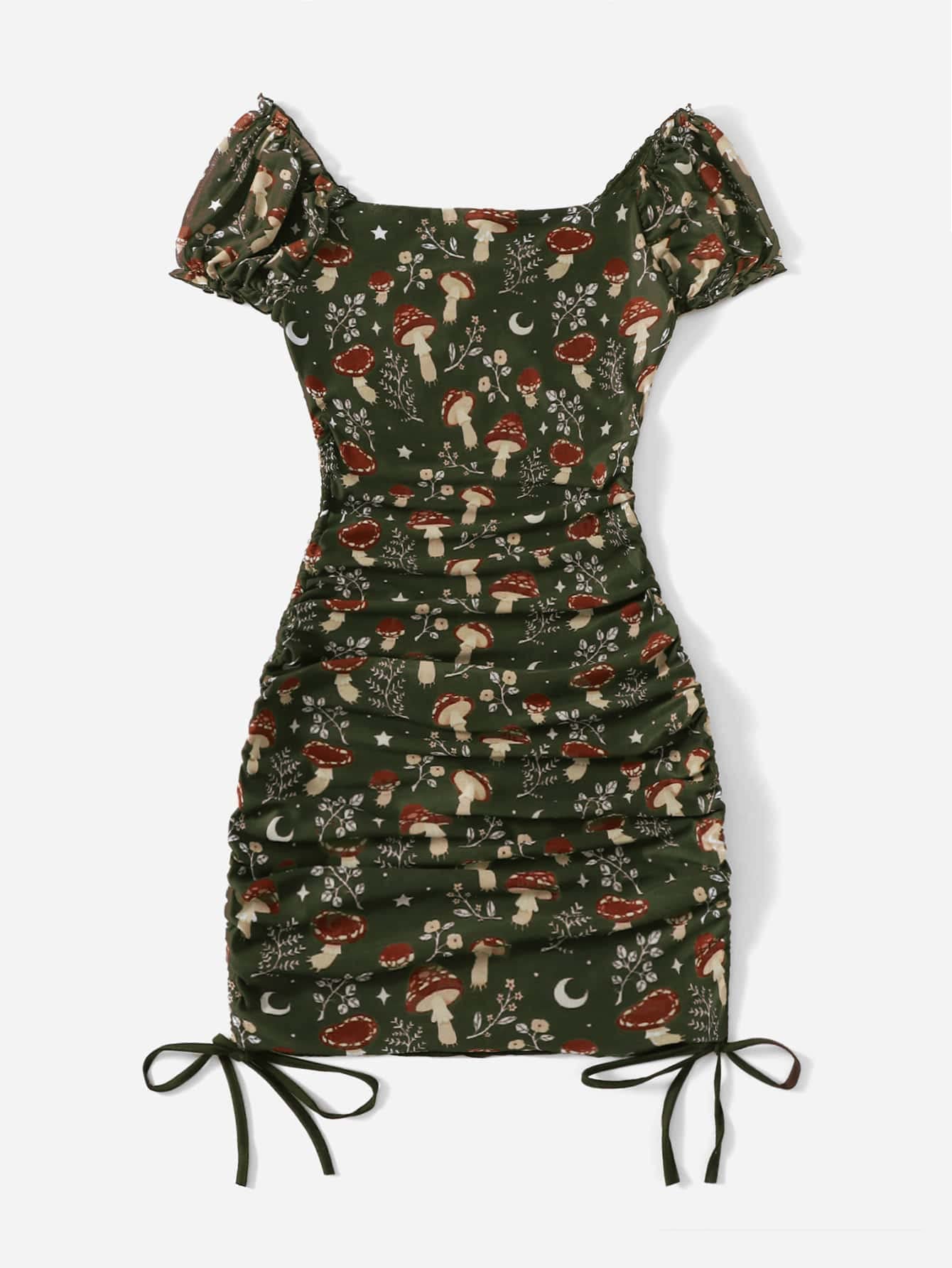 Women's Dress Dresses for Women Mushroom Print Lace Insert Drawstring Ruched Dress Dresses (Color : Green, Size : Large) : Amazon.com.au: Clothing, Shoes & Accessories Women's Dress Dresses for Women Mushroom Print Lace Insert Drawstring Ruched Dress Dresses (Color : Green, Size : Large) : Amazon.com.au: Clothing, Shoes & Accessories
