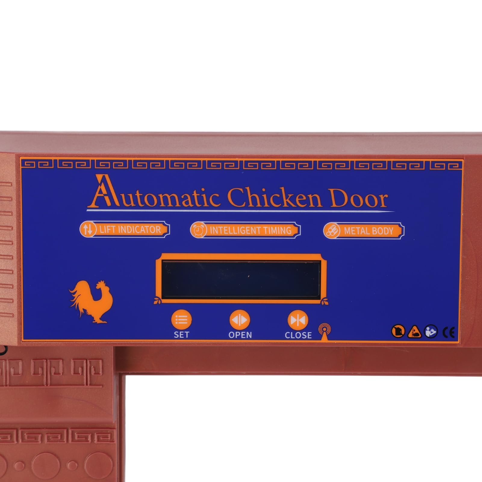 Porta automatica per pollaio con timer, apriporta elettrico per polli alimentato a batteria solare, doppie porte con display a LED per polli, anatre, oche, IP45 (Bronzo)