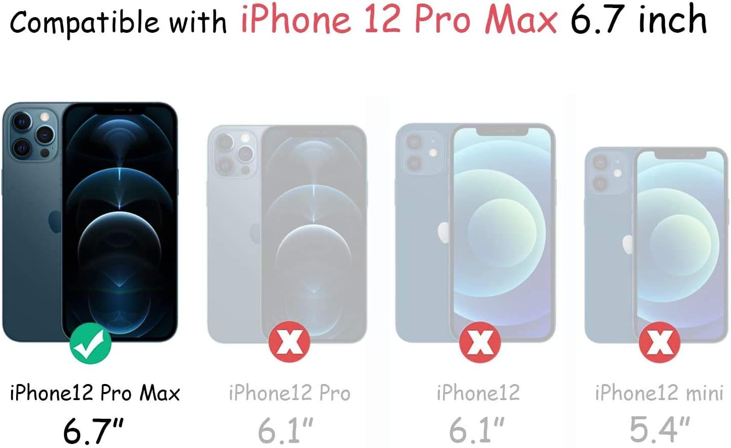 NovusTech iPhone 12/12 Pro Magnetic Case - Clear iPhone Thin Case with Magnetic Compatible with Magsafe Charger and Wallet (iPhone 12 Pro Max, Blue)