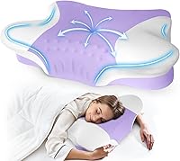 Vista 9 de Almohadas cervicales para el cuello con espuma viscoelástica, almohadas ergonómicas de apoyo para el cuello para aliviar el dolor, espuma
