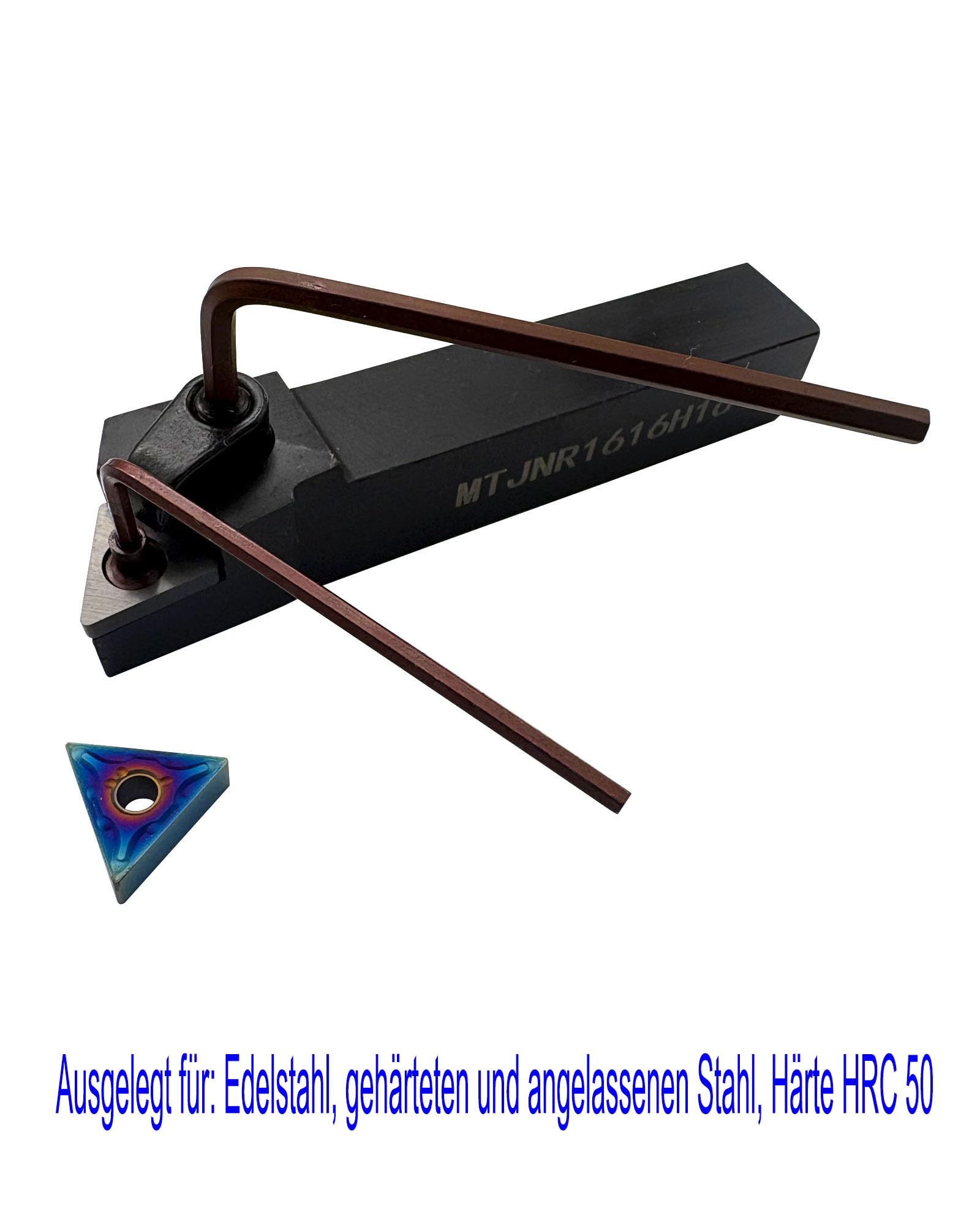 16mm rechtschneidender CNC-Drehwerkzeughalter-Satz MTJNR 1616H16 mit 10 Stück TNMG331/TNMG1604 Wendeschneidplatten, 93° Hauptwinkel, ideal für gehärteten Stahl, Edelstahl, vergüteten Stahl HRC50