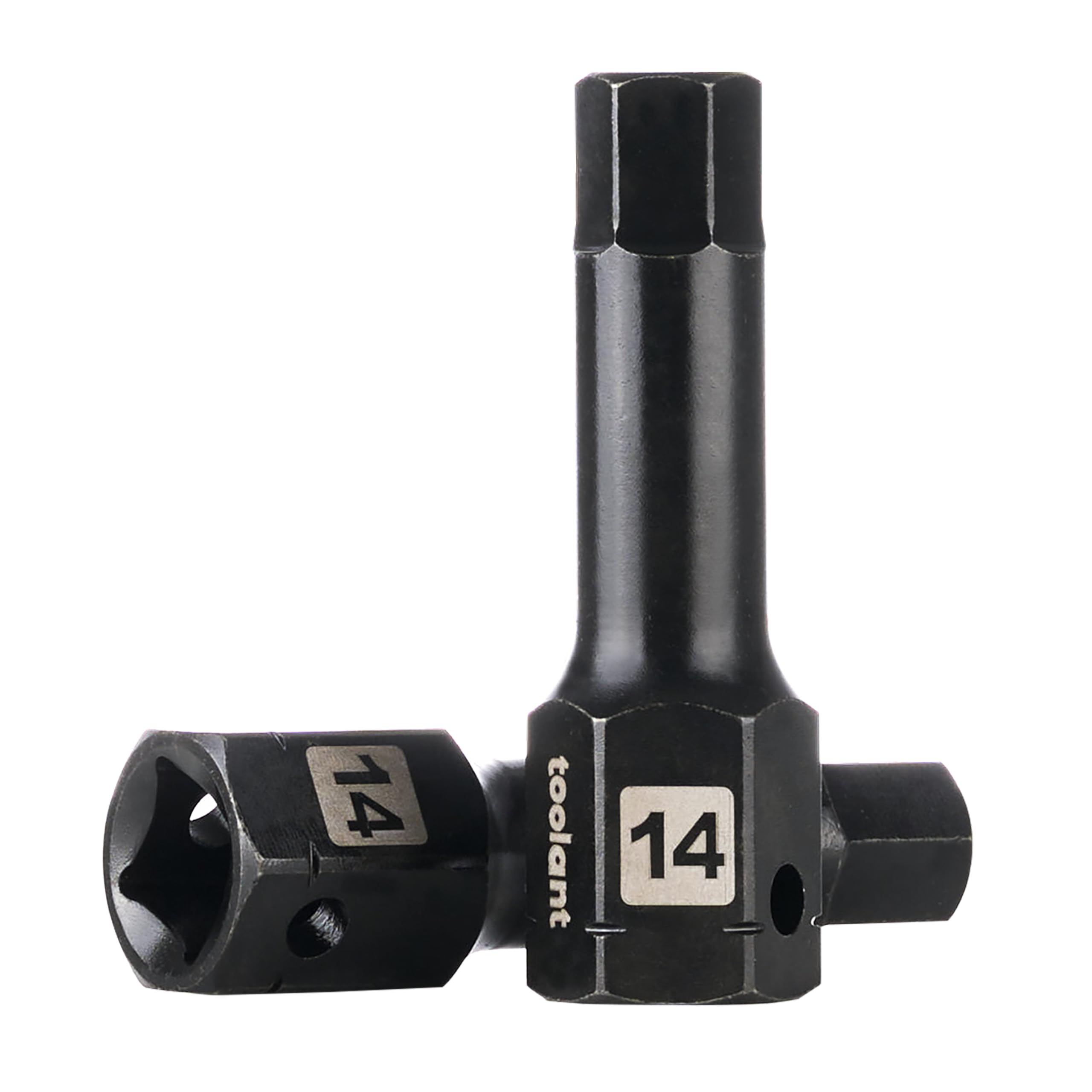 toolant 1/2" drive 14mm impact hex bit socket set 2PCS, Hex Drive, S2 Steel Air Drive Allen Socket set,Impact Grade，Anti-Roll Design