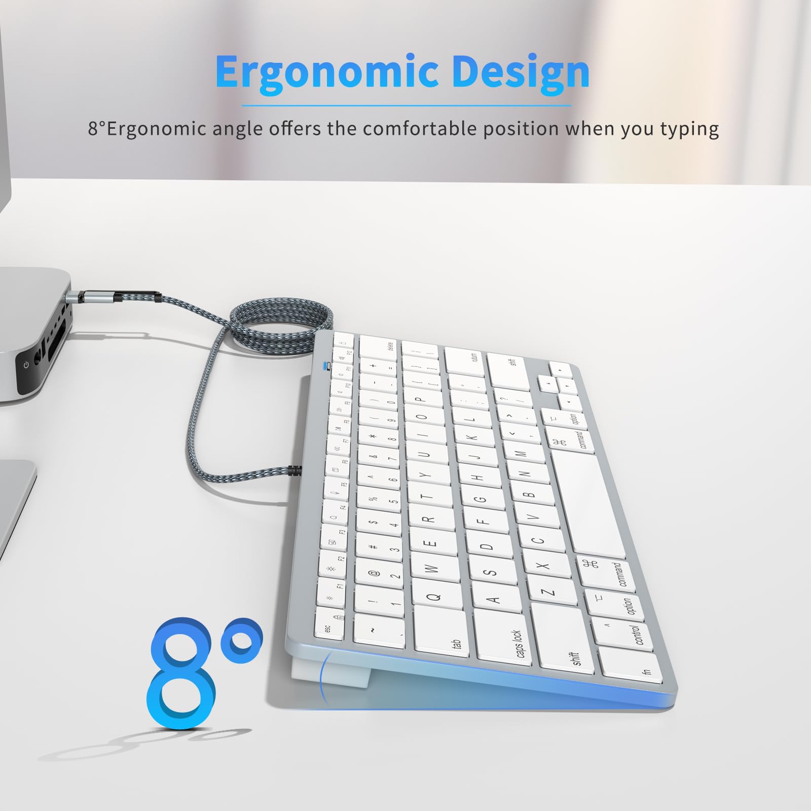 Amazon.com: Ultra-Slim Wired Keyboard for Apple, USB & Type-C