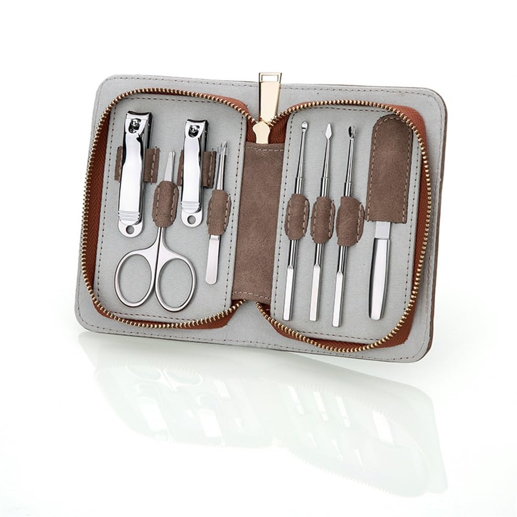 Gold Zip Bag Manicure Set Nail Tools Clippers Clipper