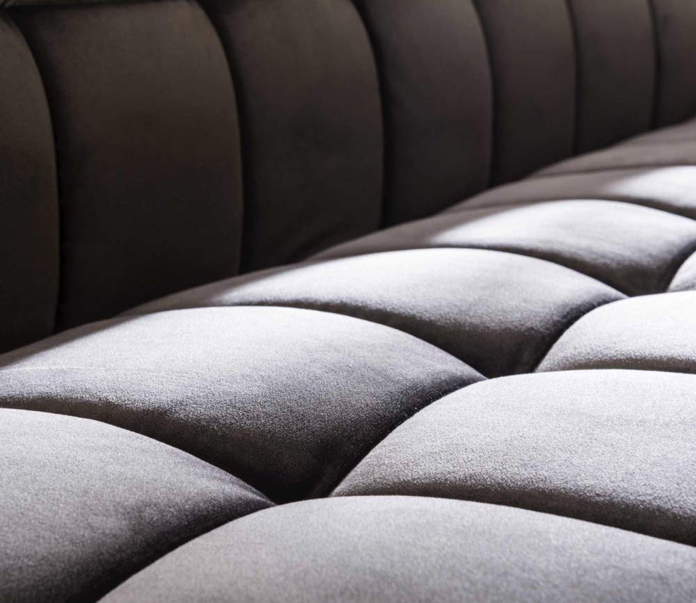 Beauty.Scouts Sitzbank Bodaway - Anthrazit Velvet, Stahlgestell - Robuste Esszimmer- und Couch-Sitzbank, 180x58x81 cm