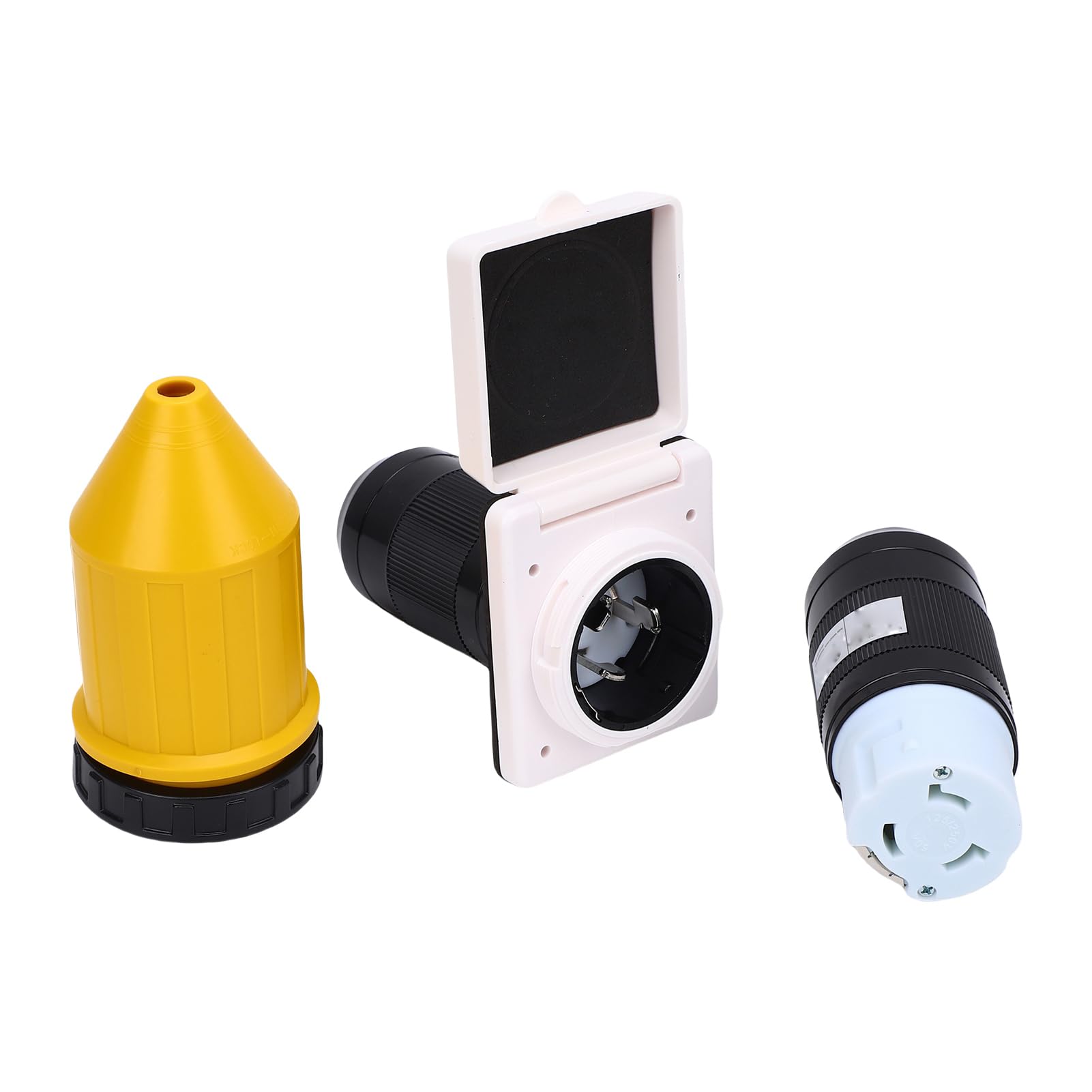 Kit de Toma de Corriente para RV, Enchufe y receptáculo de 50A, Conector Macho Hembra con Cubierta Protectora para Caravana, Remolque, Camping y Coche