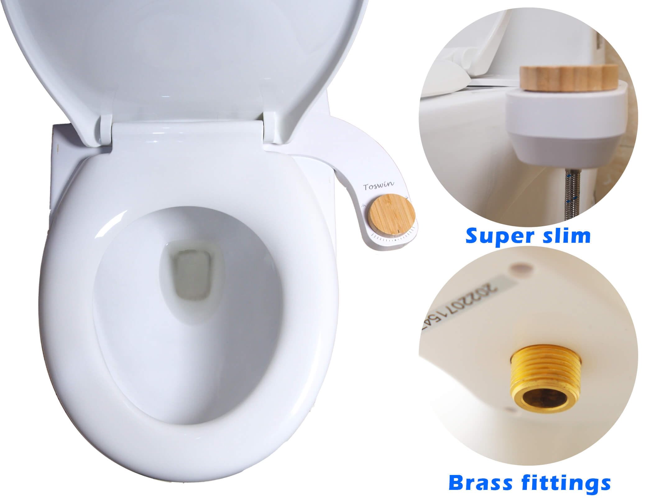 Bidet leworęczny bidet leworęczny ultra cienki bidet z lewej strony przezroczysty tylny bidet do toalety z podwójną przednią i tylną dyszą oraz regulowanym ciśnieniem wody - biała gałka