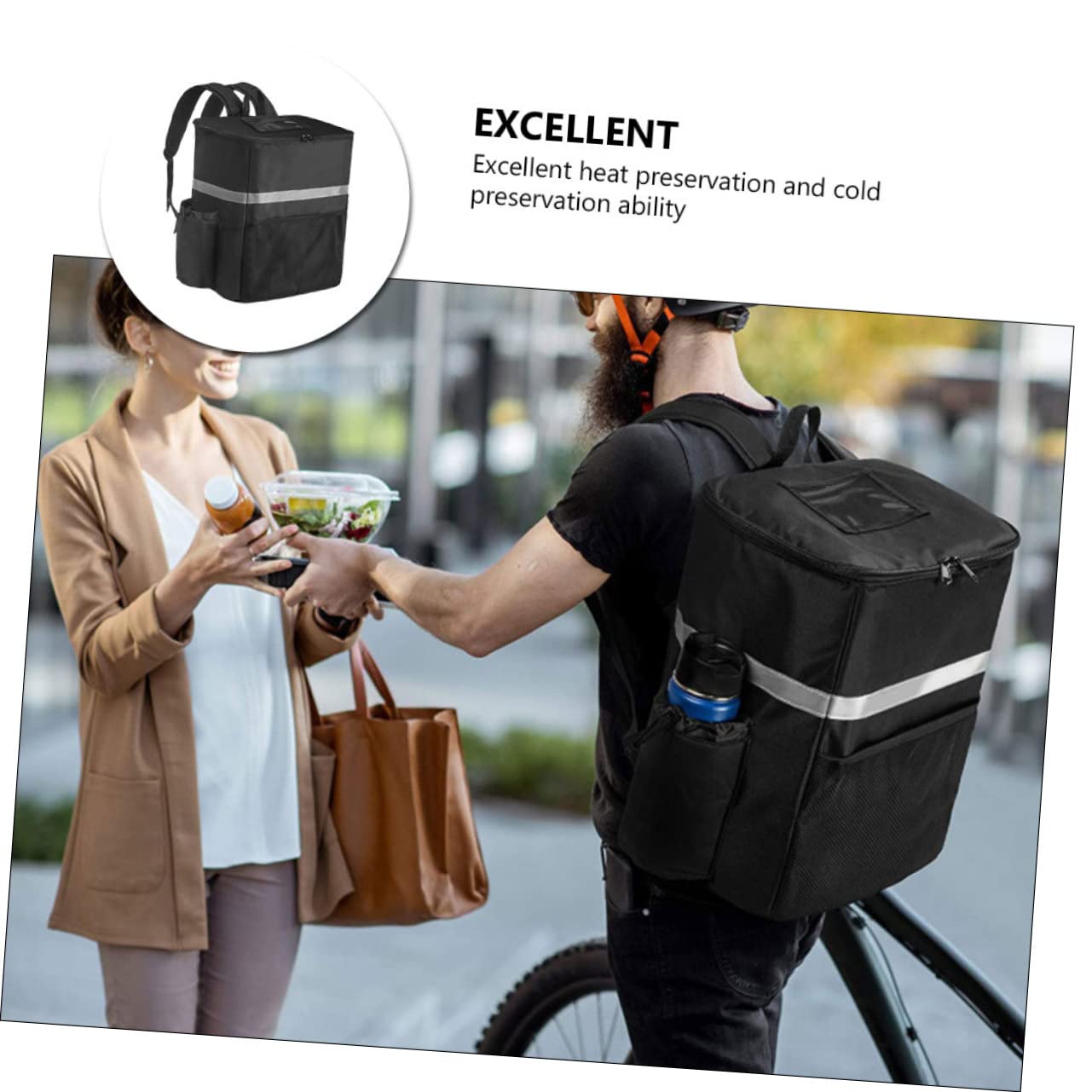Thermotasche Groß Isoliertasche für Takeaway Lebensmittel Aufbewahrung Tasche mit Hoher Kapazität für Outdoor Camping Schule Picknick Hält Speisen Warm oder Kalt Leicht zu