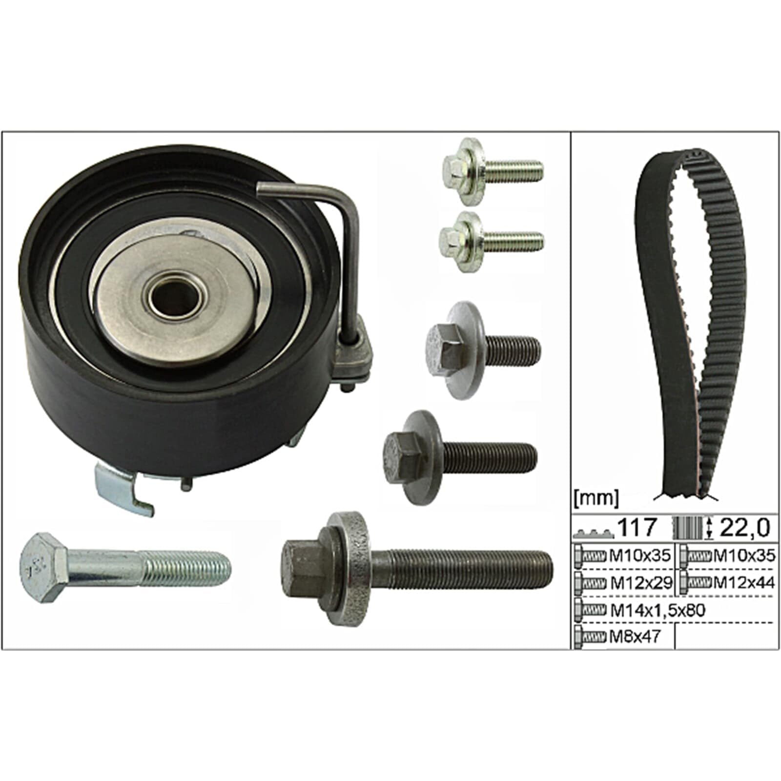 INA Kit cinghia di distribuzione 530 0495 10 27mm Compatibilità con FORD Fiesta Mk6 Hatchback JA8, JR8 Fiesta Mk5 Hatchback JH1, JD1, JH3, JD3 Focus II Hatchback DA, HCP, DP FOCUS III C-MAX DM2