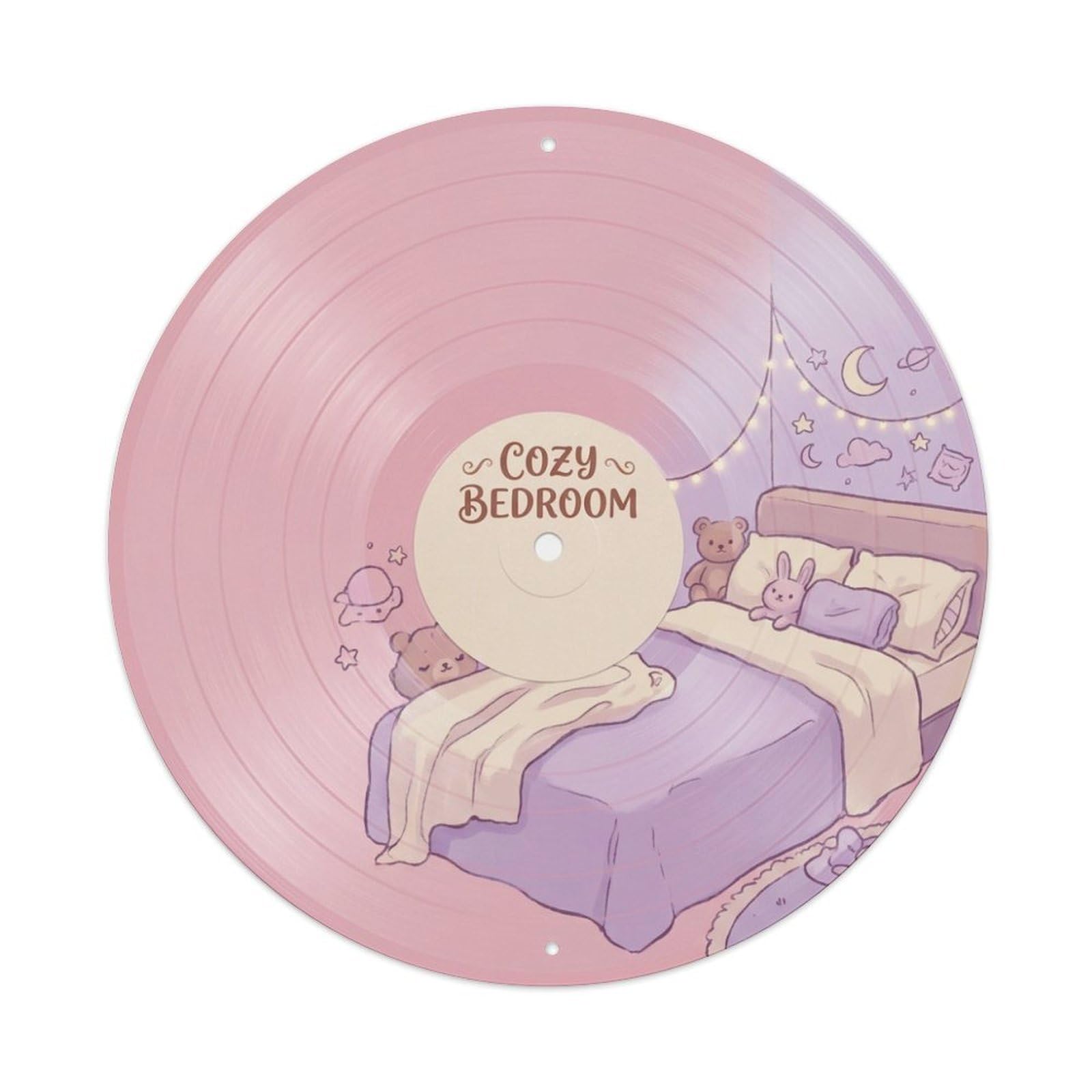 Cozy Sleepy Vinyl Records Lo Fi Music Cover Metal Tin Sign