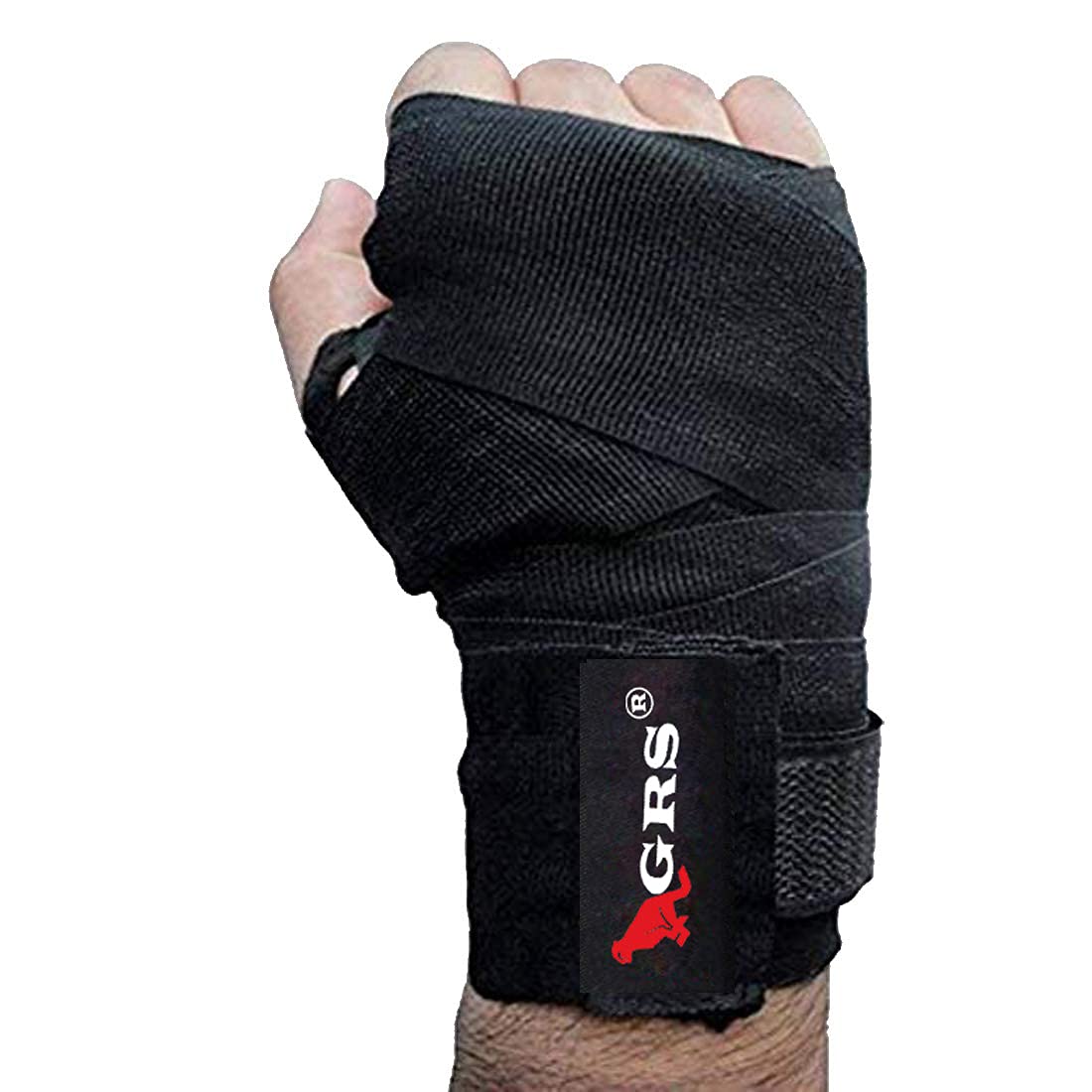 GRS Boxing Wrap (Black- Cotton Material) Pack of 2-image-32
