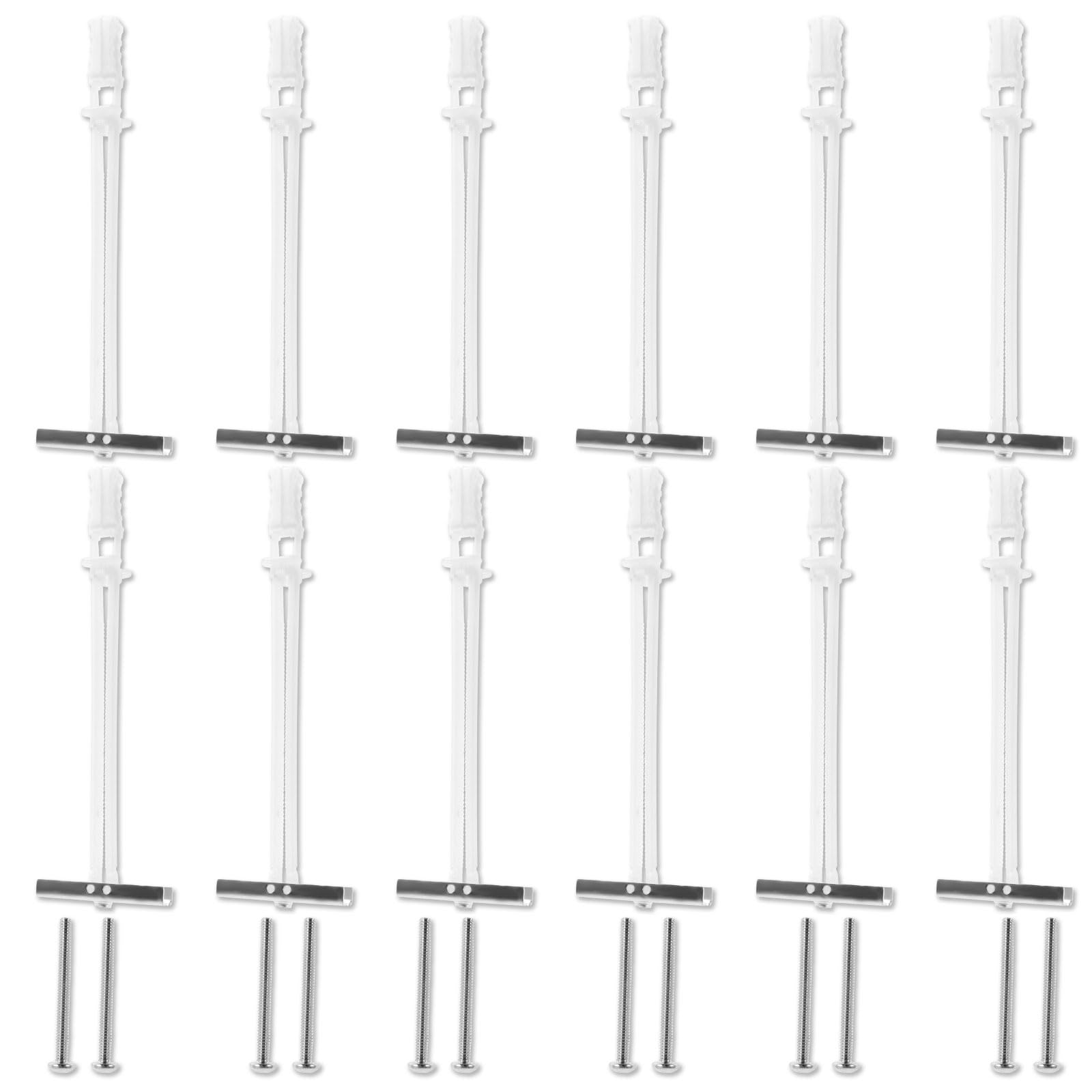 12Pcs Drywall Anchor with Included Bolts for 1/4”-20 Heavy Duty Hollow Drywall Anchors kit for TV Mounting Kit, Steel Wall Anchors Holds Up to 270 Pounds Each