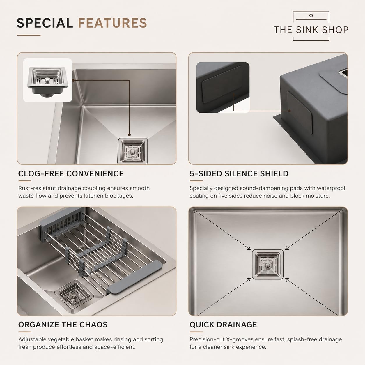 Stainless Steel Double Bowl Kitchen Sink - THE SINK SHOP -4