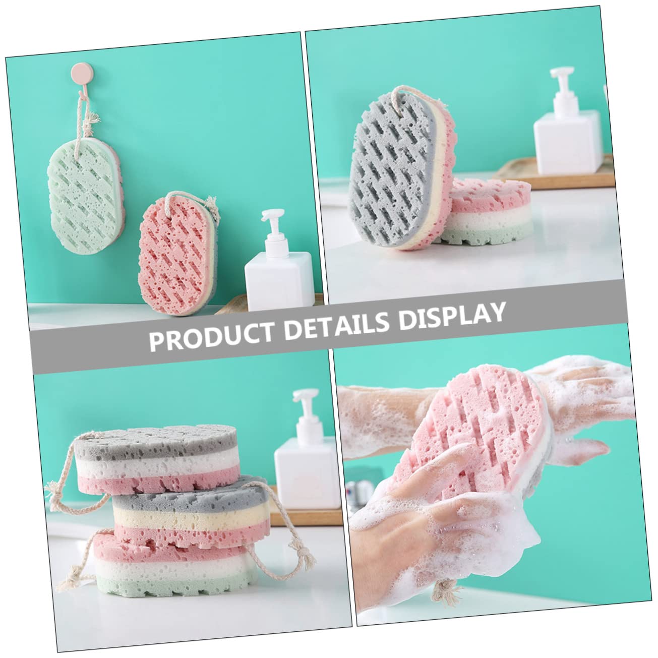 Alipis 16piezas Esponjas Exfoliantes De Ducha Esponjas Reutilizables Para Cuerpo y Efectivas Para Hombres y Mujeres Absorbentes De Jabón Diseño Práctico Para Almacenamiento y Secado