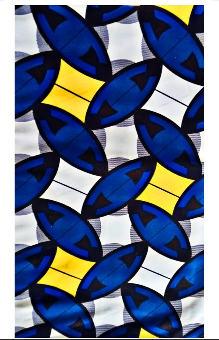 maynowaxPagne African Wax Fabric 100% Cotton 2 Yards soit 1,80m