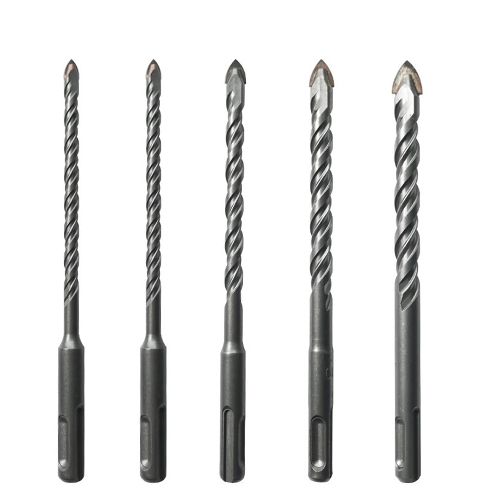 5 szt. zestaw wierteł do szklanych płytek ceramicznych 6/8/10/12 mm z twardego metalu SDS Plus 160 mm wiertło murarskie (kolor: 6-12 mm (5 szt.)