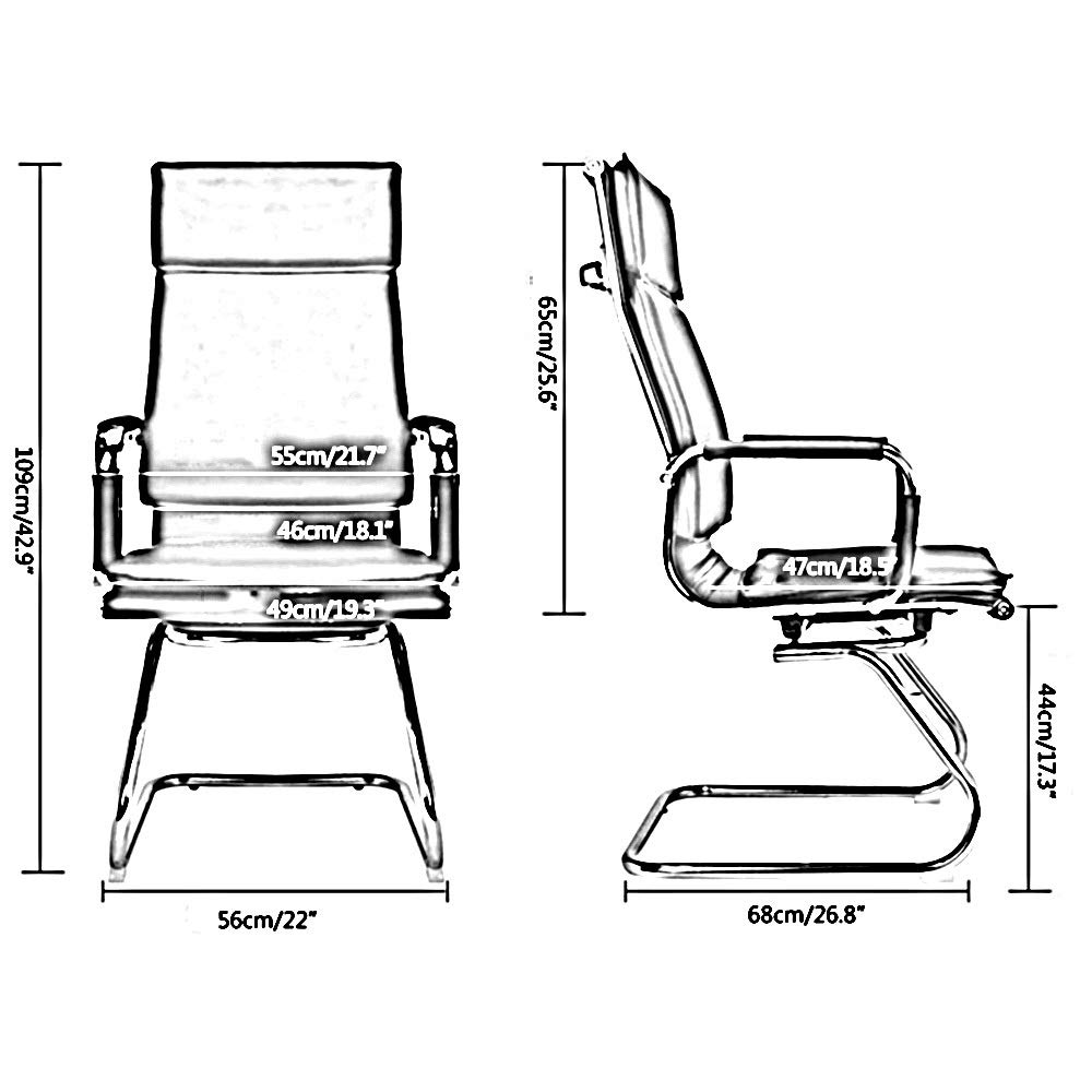 Fotel komputerowy skórzany fotel do gier z wygiętymi nogami ergonomiczny fotel do biurka komputerowego z podwójną poduszką fotel do biurka komputerowego do biura i sali konferencyjnej (kolor: biały,