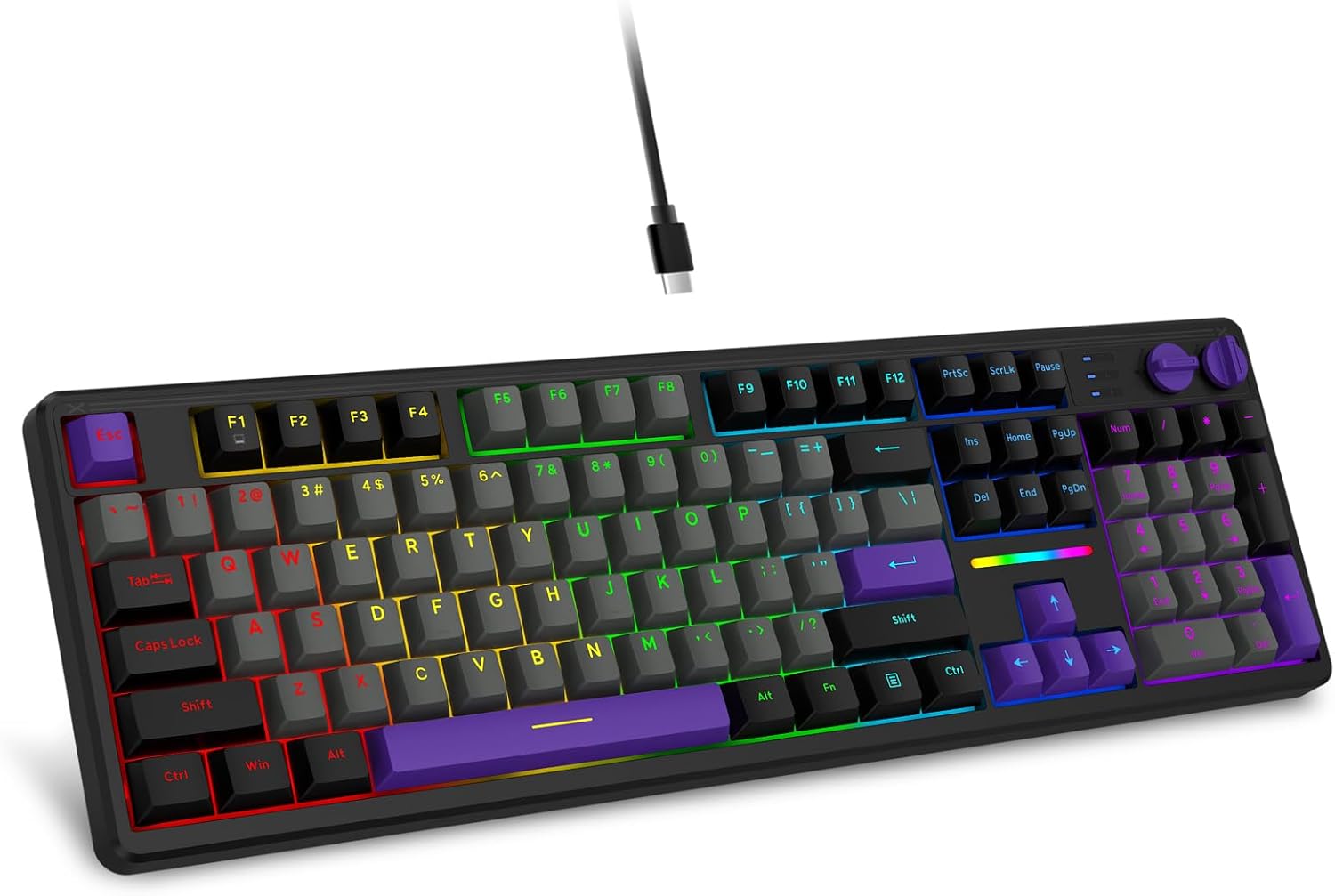 E-YOOSO Creamy Mechanical Keyboard Wired, Gasket Structure with Sound Dampening Foam, Led Backlit, Hot Swappable, Pre-lubed Linear Switches, Full Size Custom Gaming Keyboard for PC/Mac,Black