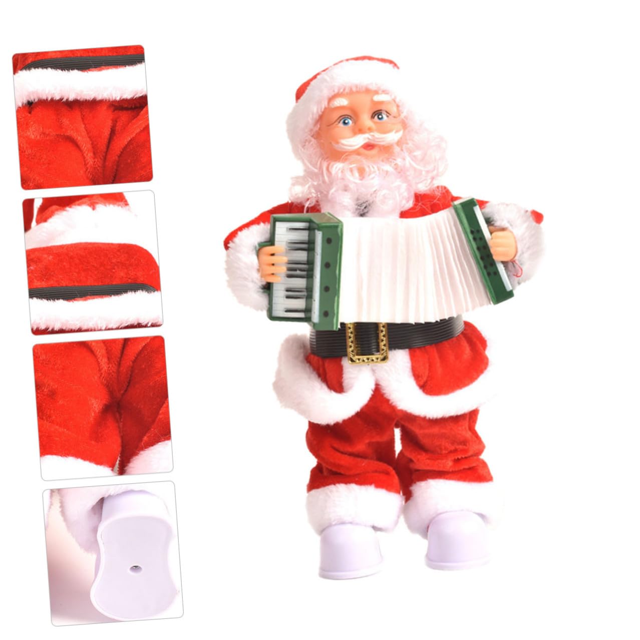Jouet Décoration de Noël Père Noël Électrique Musique Automatique en Plastique et Tissu Rouge, pour Garçon et Filles et Ambiance Festive Bureau