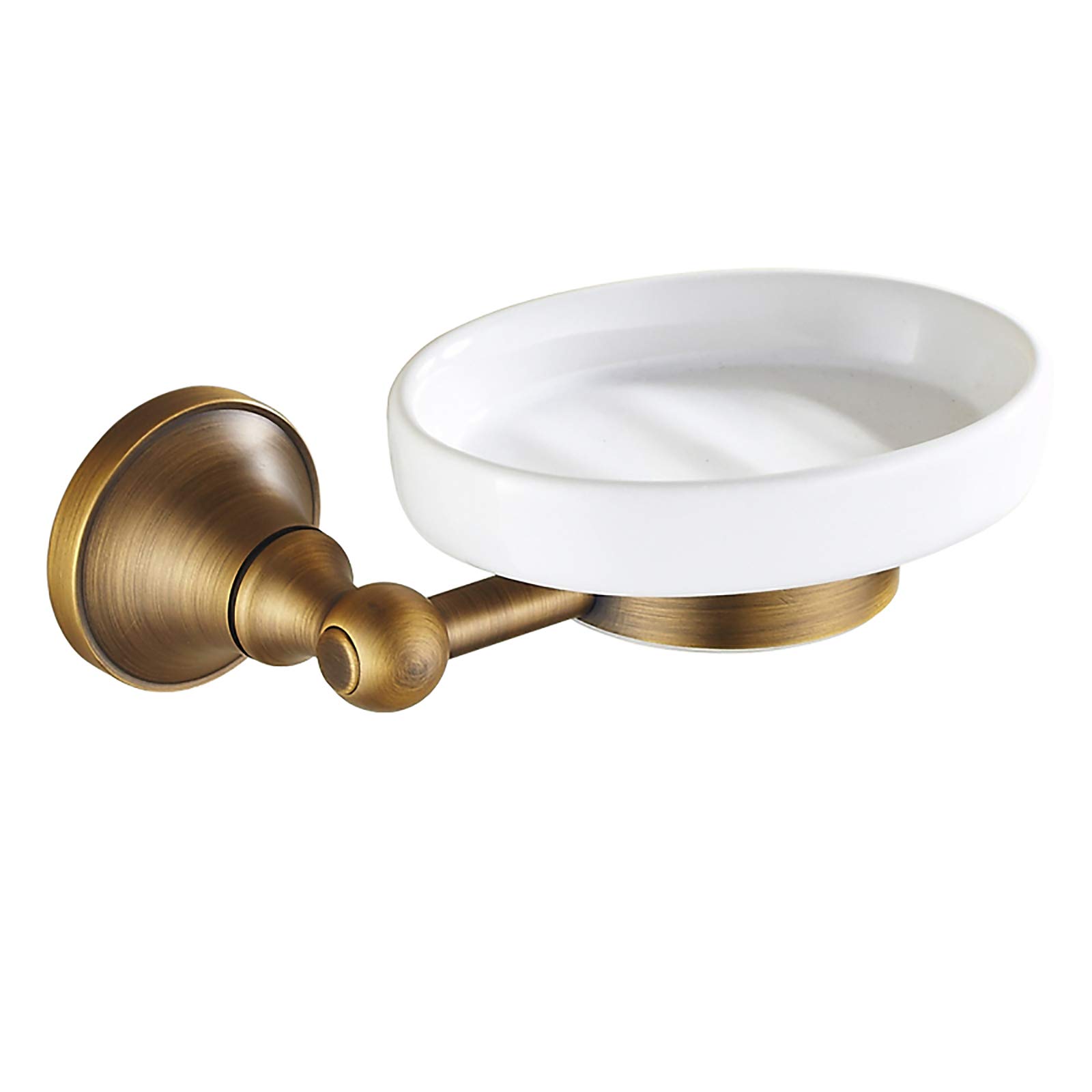 Jabonera de cerámica para ducha, latón montado en la pared, soporte para jabón para baño, cocina, cesta de jabón cepillada antigua