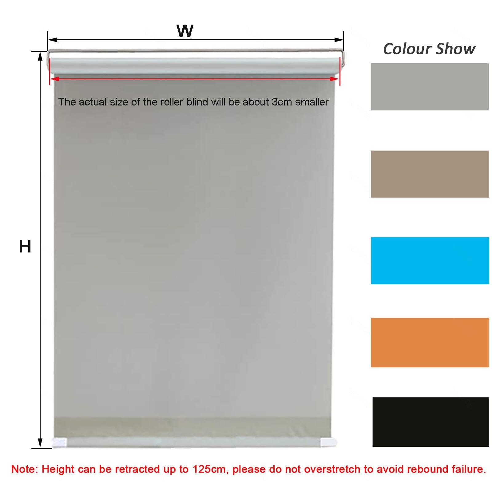 75 x 125 cm czarne rolety – zasłony zaciemniające blokujące promieniowanie UV, dla prywatności, łatwy montaż, tymczasowe żaluzje do domu i biura, osłony okienne