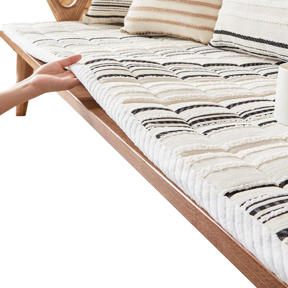 Housse de canapé anti-glisse pour stopper les salissures sur 3 coussins