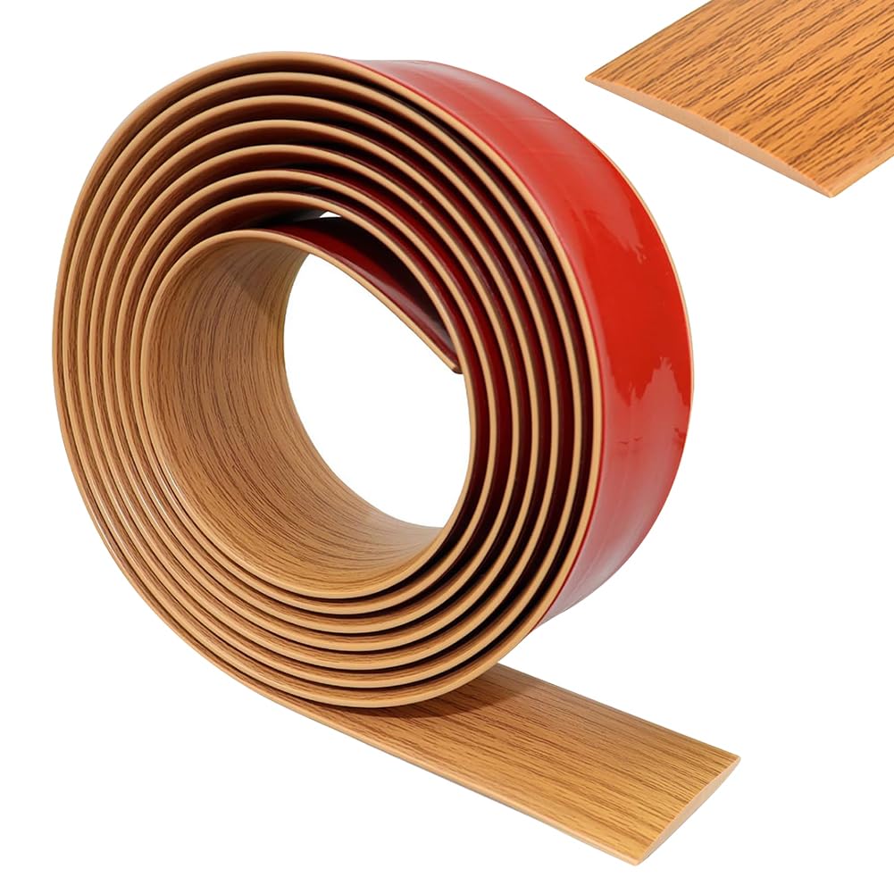 4cm breit übergangsprofil selbstklebend - übergangsleiste boden PVC abdeckleiste selbstklebend (Gelbe Eiche 6M)
