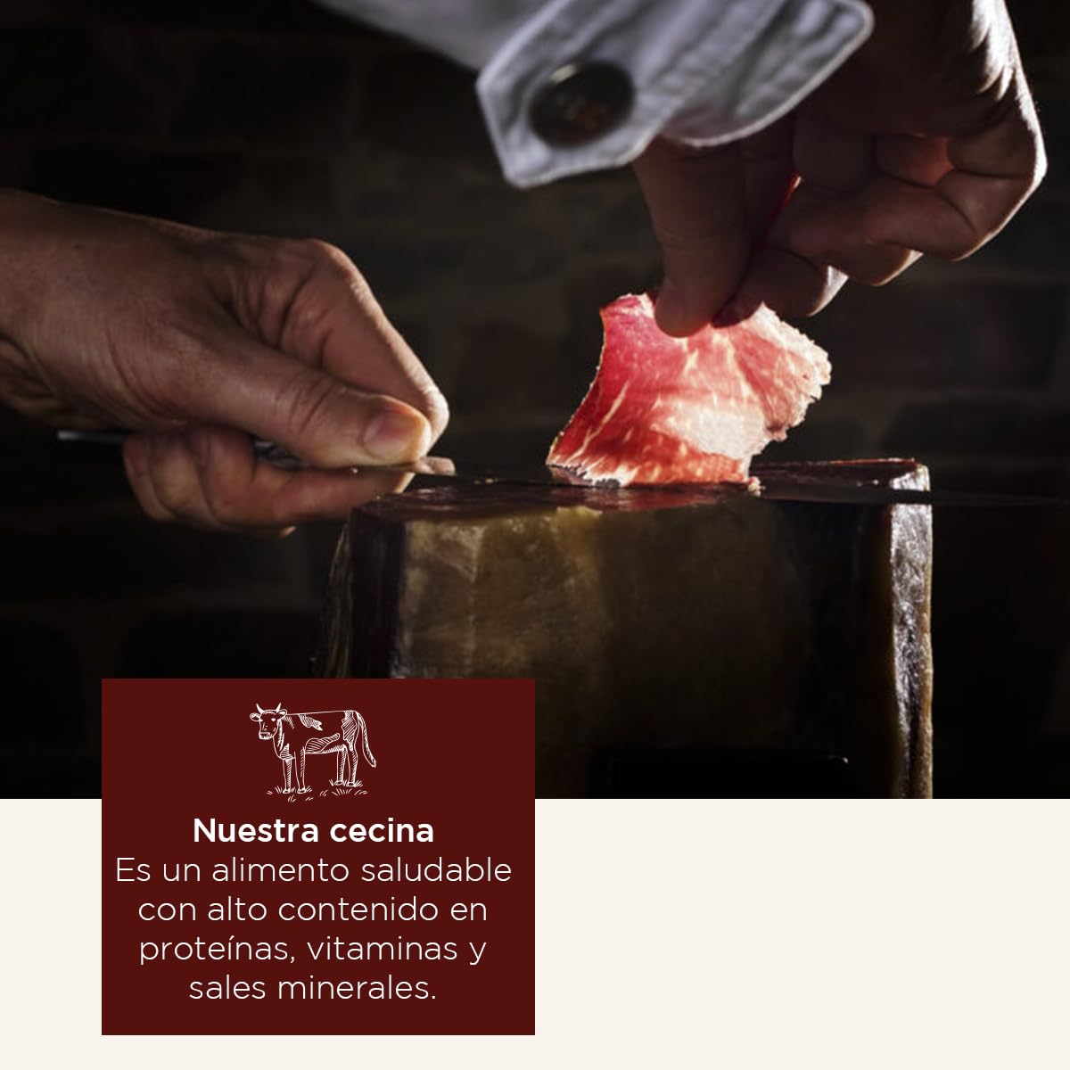 Cecina de León (IGP). 7 Sobres de 90g Loncheados de Cecina de Vaca Premium 100% Natural. Alto Contenido en Proteína, Ahumado con Leña de Encina. Envasado al Vacío. Cecina Lista para Comer.