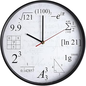 Math Equations Wall Clock, 12 Inch Modern Mathematical Design Novelty Quartz Wall Clocks, Unit Circle Reloj de Pared Decor, Unique Gift for Office School Home Decorations