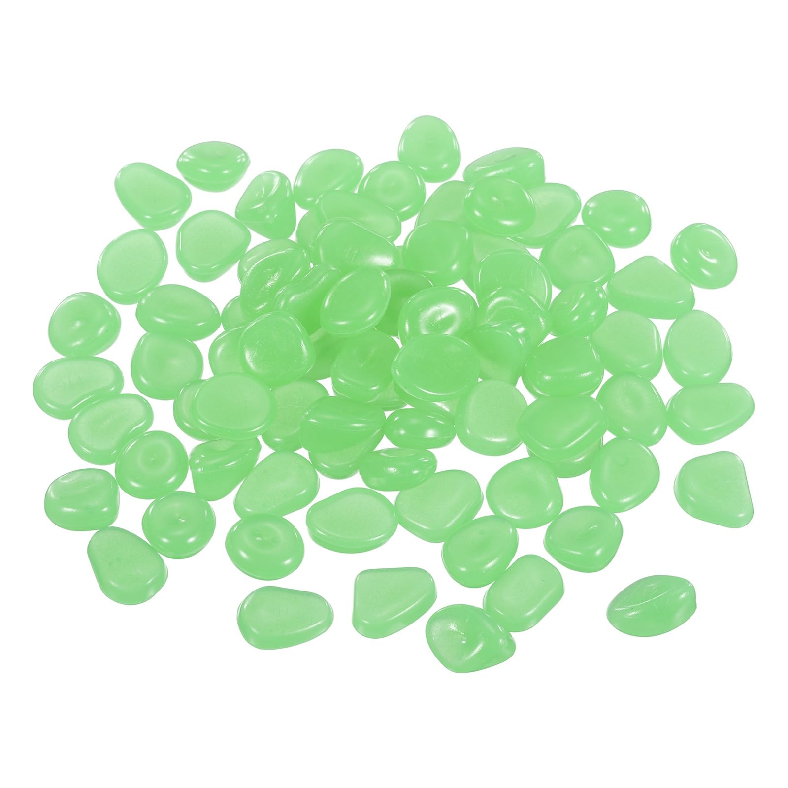 YELARXI Glow in the Dark Stones, Luminous Pebbles Stones Glowing Rocks Decorative Light Up Pebbles 200 Pcs & Cyan -Fitting for (Fish Tank/Outdoor Garden Decor/Yard/Walkway)