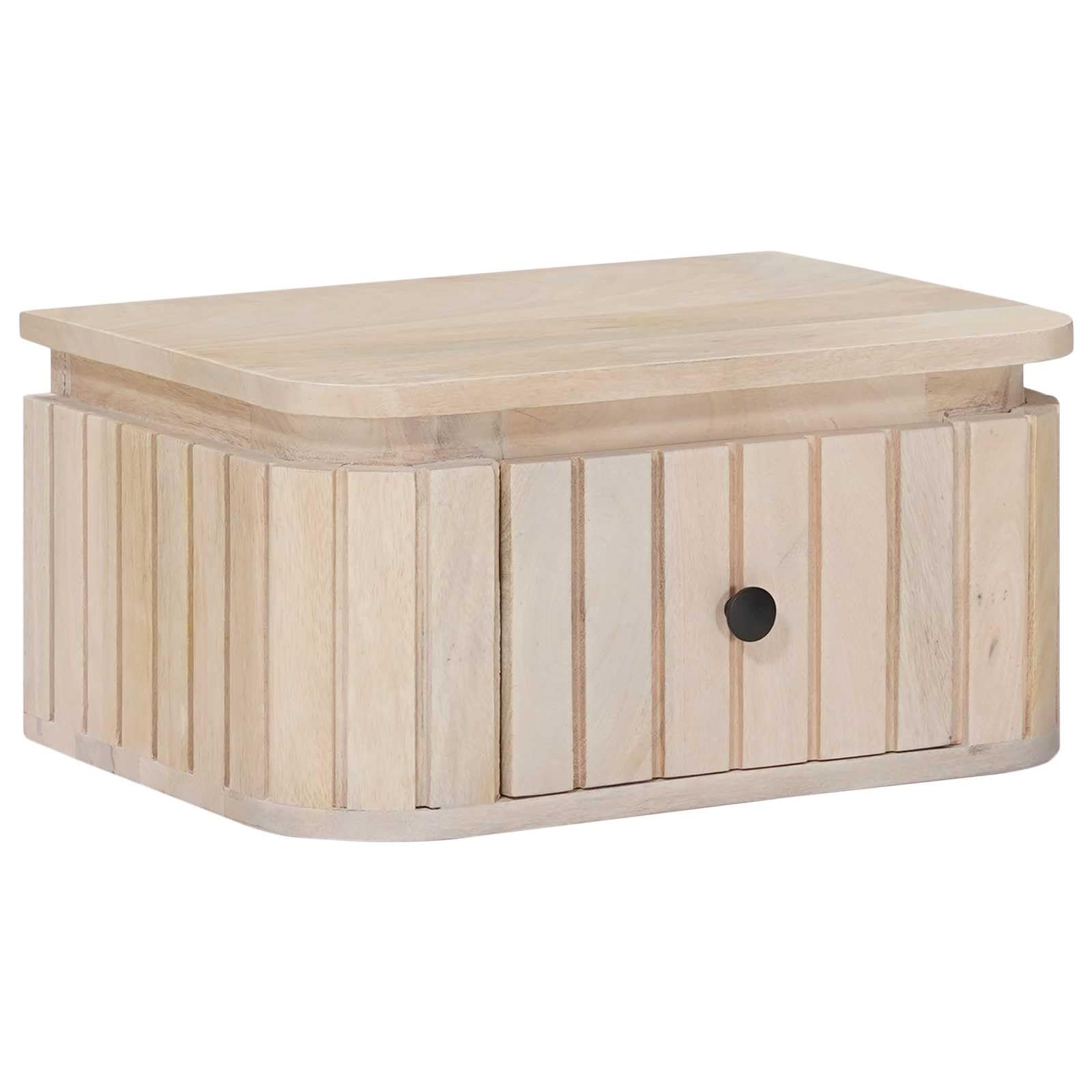 Table de chevet murale en bois massif de manguier Blanc 40 x
