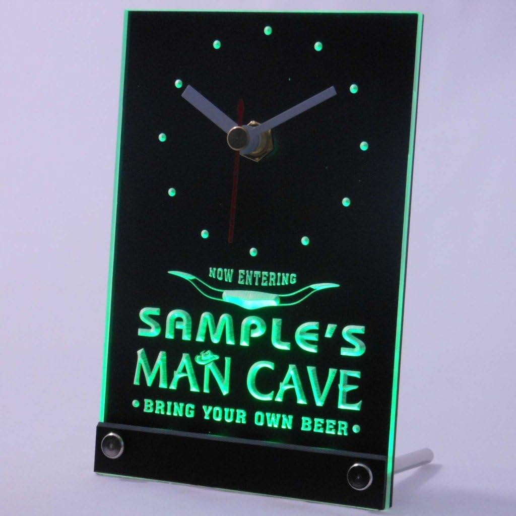 ADVPRO tncpb-tm Man Cave Cowboys Personalized Bar Pub Decor Neon Led Table Clock