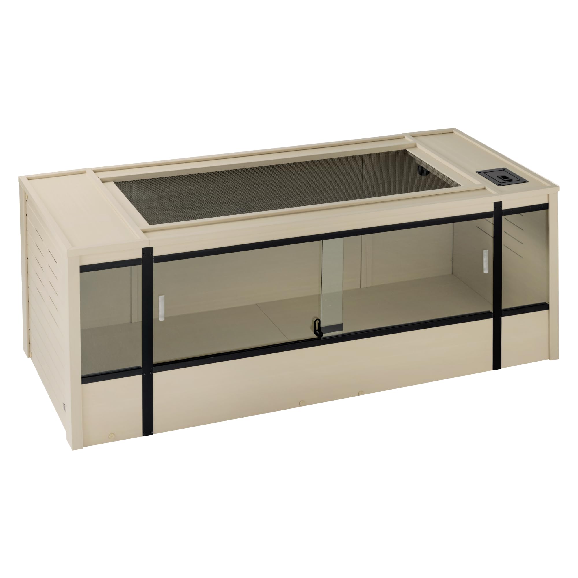 New Age Pet ECOFLEX 60" Wide X-Large Reptile Habitat, Mojave Lounge for Snakes, Tortoises &amp; Lizards in Maple, Black &amp; Grey, Easy Assembly, Sliding Glass Doors &amp; Mesh Top
