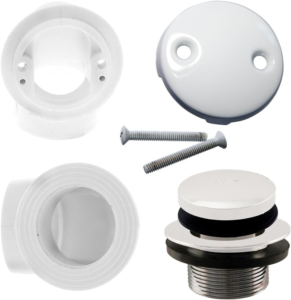 Free Shipping 🛒 Westbrass Tip Toe Sch. 40 PVC Plumber's Pack with Two-Hole Elbow, Powder Coat White, D532-50