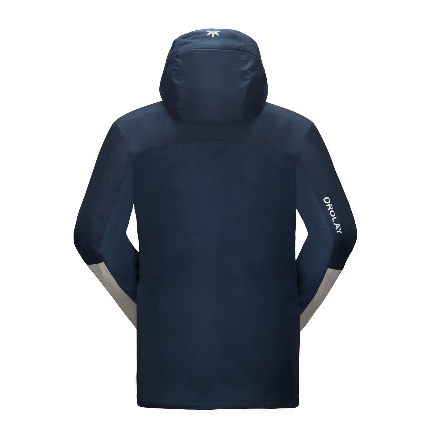 Orolay Men's Mountain Waterproof Ski Jacket Windproof Rain Jacket Winter Warm Snow Coat Blue XL