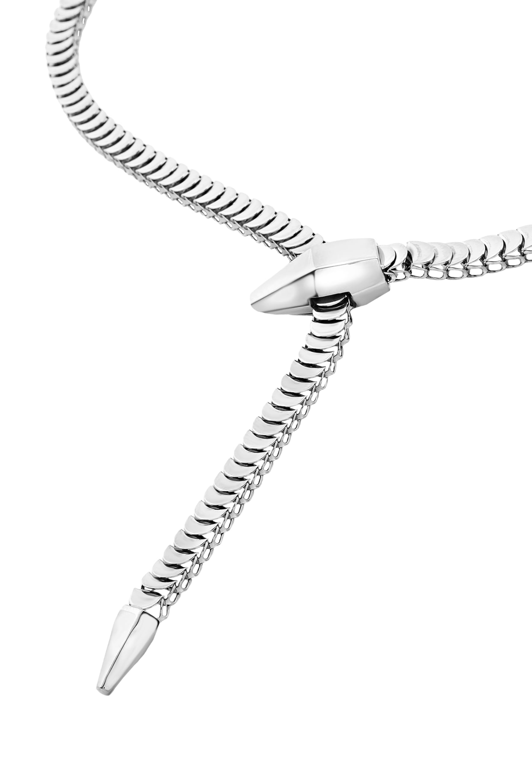 Breil, Collezione Hypnotic, Collana Donna Semirigida in Acciaio Lucido, Design Serpente, Pratica Chiusura, Idea Regalo Donna