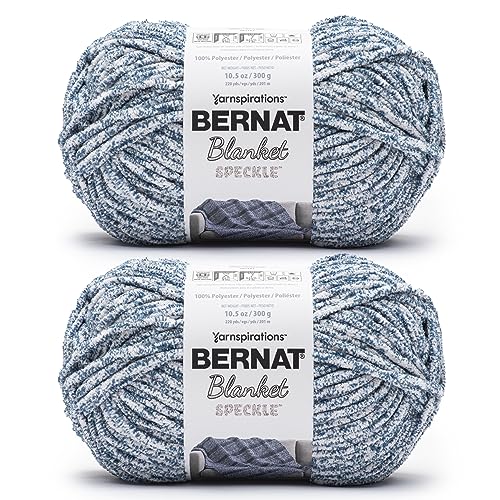 Image of Bernat Blanket Speckle Squall Yarn - 2 Pack of 10.5oz /300g - Polyester - #6 Super Bulky - 220 Yards - Knitting & Crochet