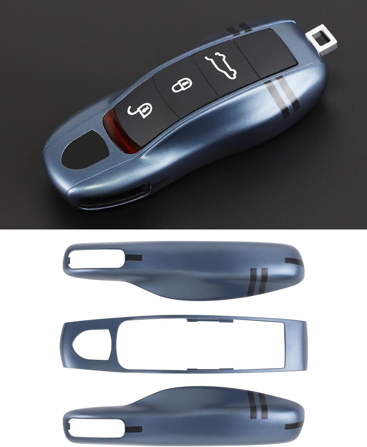 Key Fob Cover for Porsche Macan Panamera 911, Key Chain Keychain Key Cover for Cayenne 718 Cayman Boxster