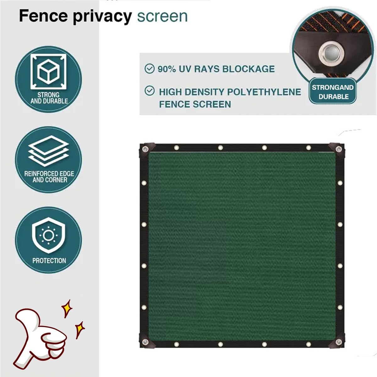Copertura per recinzione per la privacy da esterni, in rete resistente, con occhielli, protezione solare, per patio e piante (3 x 8,8 m)