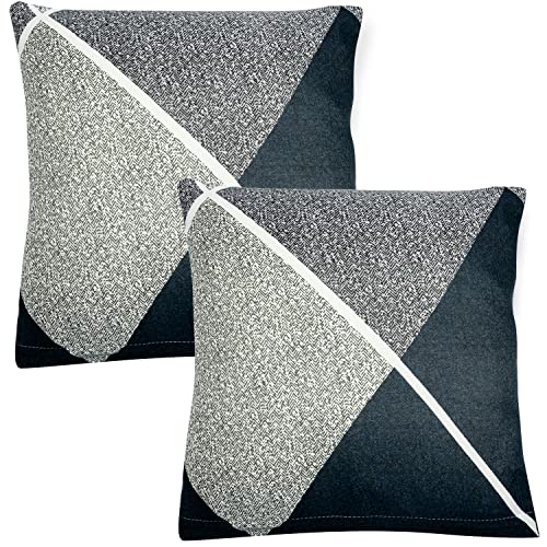 Image of HOKIPO Polyester Stretchable Cushion Cover for Sofa 16x16, Pack of 2 (AR-4098-D15*2), 40 x 0.5 cm, Blue