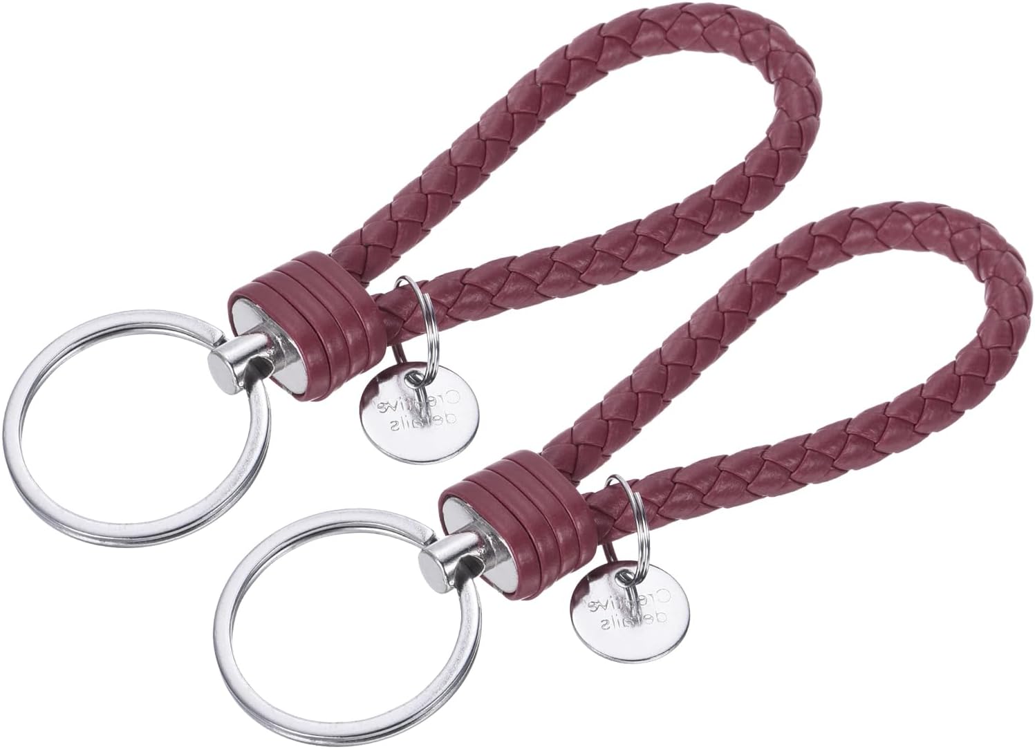 YOKIVE Braided Leather Keychains, Home PU Keys Ring Woven Decorating