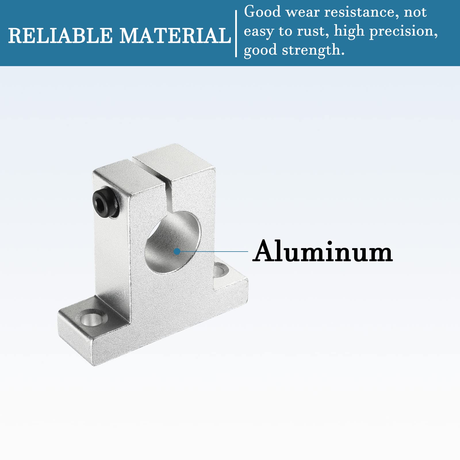 Lcuihong-Guide De Rail Linéaire 4pcs 12mm Support De L'arbre De Rail Linéaire XYZ Table De La Table CNC Routeur 3D Imprimante 3D PartShf12 Shf8 Shf10 Shf35 Shf13 Shf16 Shf20 Shf25 Shf30 Solide
