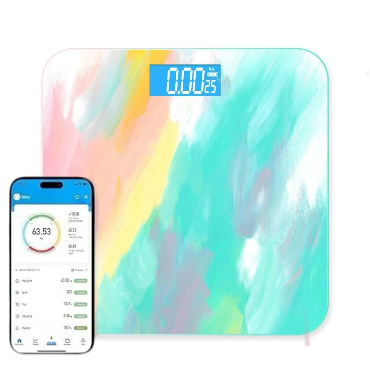 Smart Digital Scales for Body Weight Bluetooth Bathroom Scale Rechargeable Body Scale Body Composition Scale Monitor for Peoples