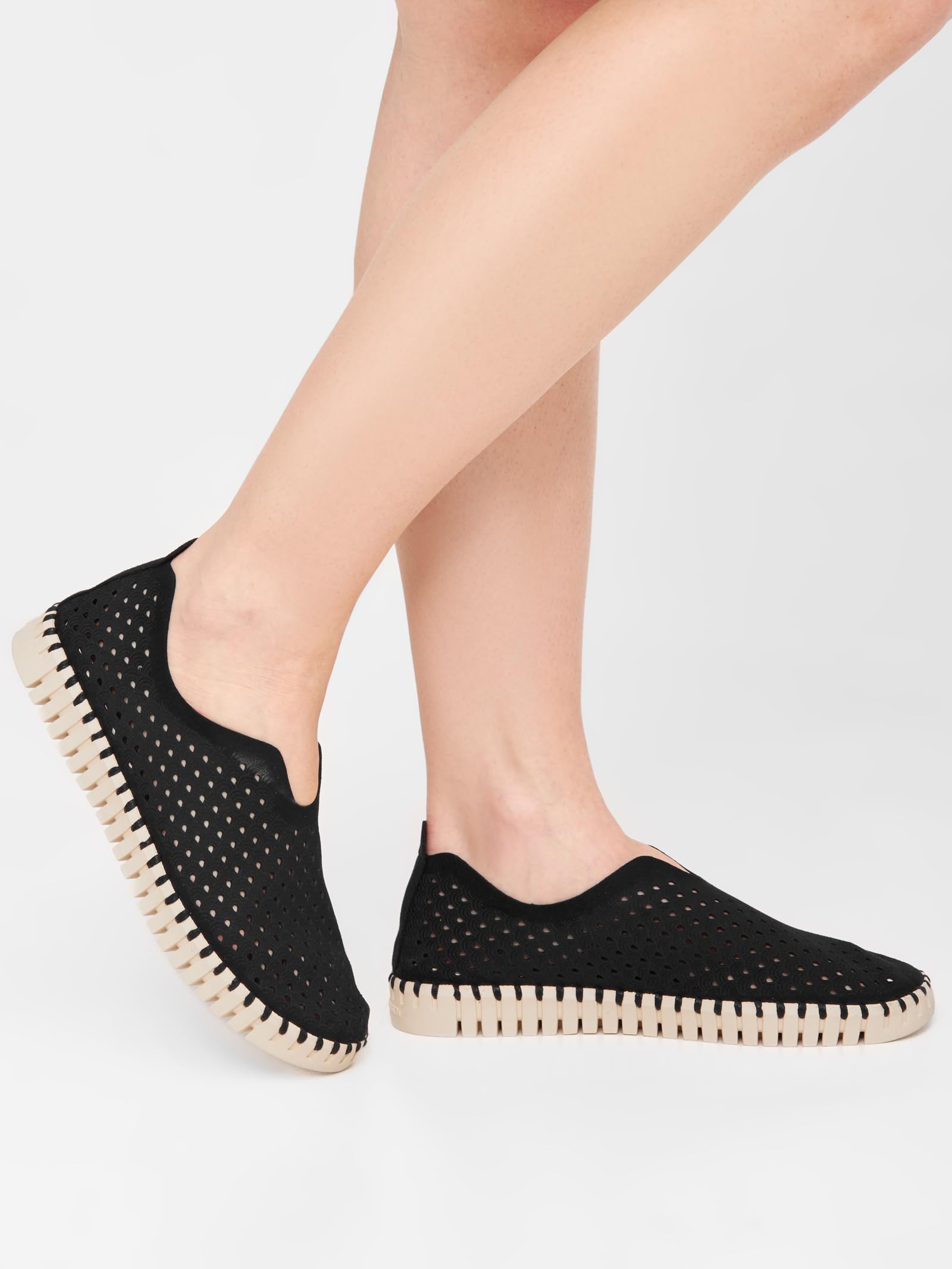 Ilse Jacobsen HORNBÆK | Zapatos Planos para Mujer | Zapatilla con Material de Microfibra reciclada y Suela de Caucho Natural Antideslizante | Tulip3275 | Ligero, Transpirable y ecológico | Black | 38