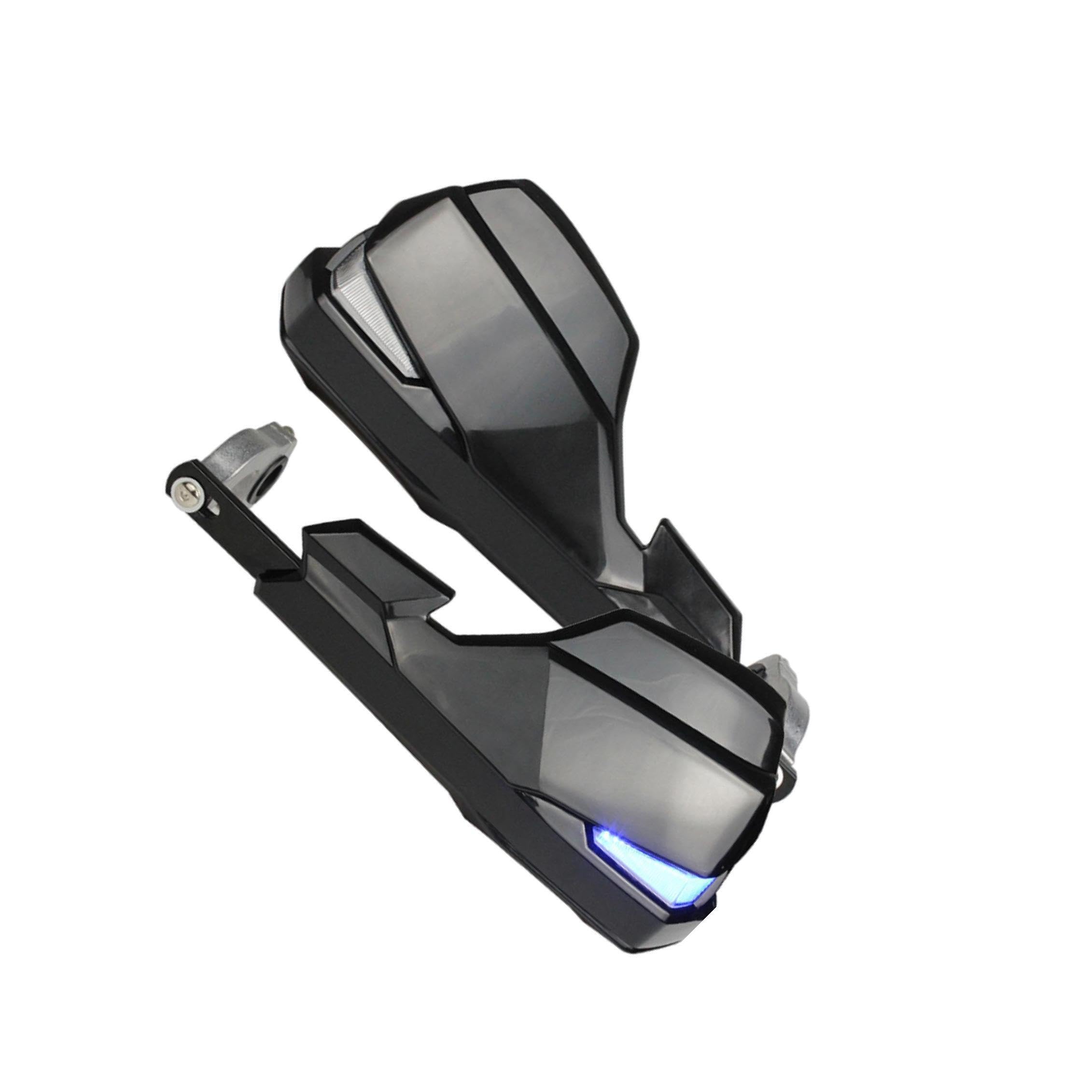 Paramani per motociclette progettati per la sicurezza con illuminazione a LED efficace per la guida notturna. Parti per paramani. con luce a LED.