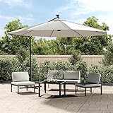 **Product Title :** Parasol déporté avec éclairage LED, 350 cm, blanc sable, mât en métal, protection UV pour l'extérieur, parasol de terrasse, tissu de haute qualité, ombrage de jardin, grande ombre 1