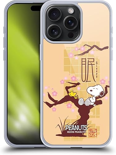 Head Case Designs Officially Licensed Peanuts Sleepy Oriental Snoopy Soft Gel Case Compatible with Apple iPhone 15 Pro Max